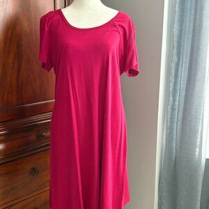 Dark Pink Comfy Shortsleeve Dress